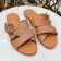 Louis Vuitton Horizon Calfskin LV Circle Flat Mule Sandals Apricot 2019 (1050-9061827 )