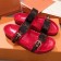 Louis Vuitton Bom Dia Monogram Leather Flat Sandals 1A4WJK Red 2019 (HQG-9051609 )