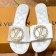 Louis Vuitton Madeleine Silk Crystal LV Circle Flat Slide Sandals White 2019 (1054-9062125 )